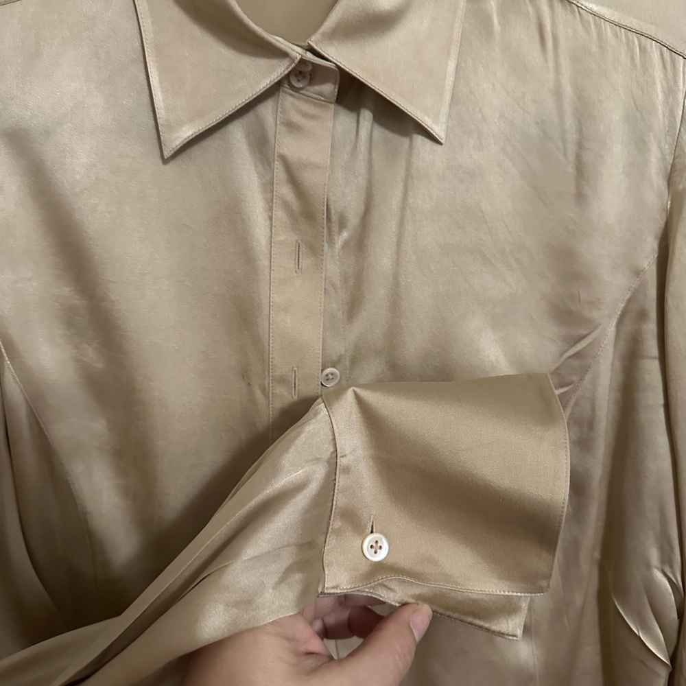 Ann Taylor Women's Silk Beige Blouse